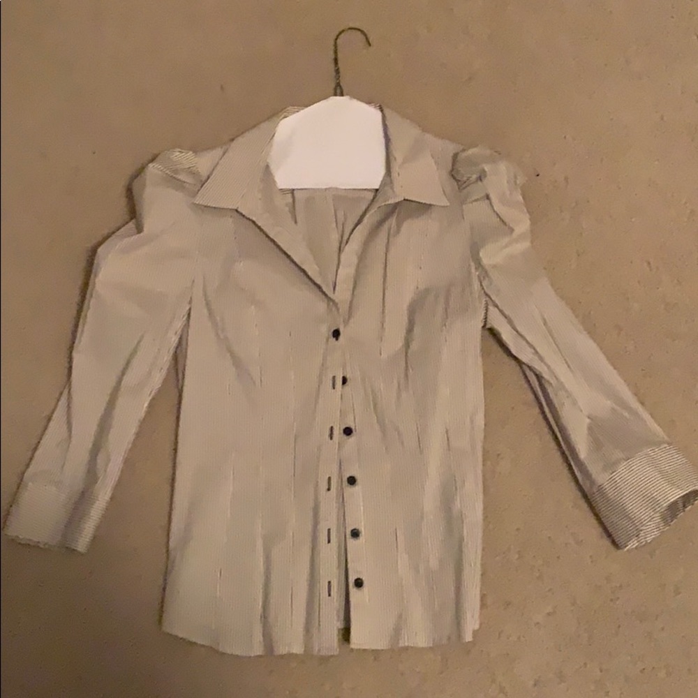 Cream and Black Stripped Shirt